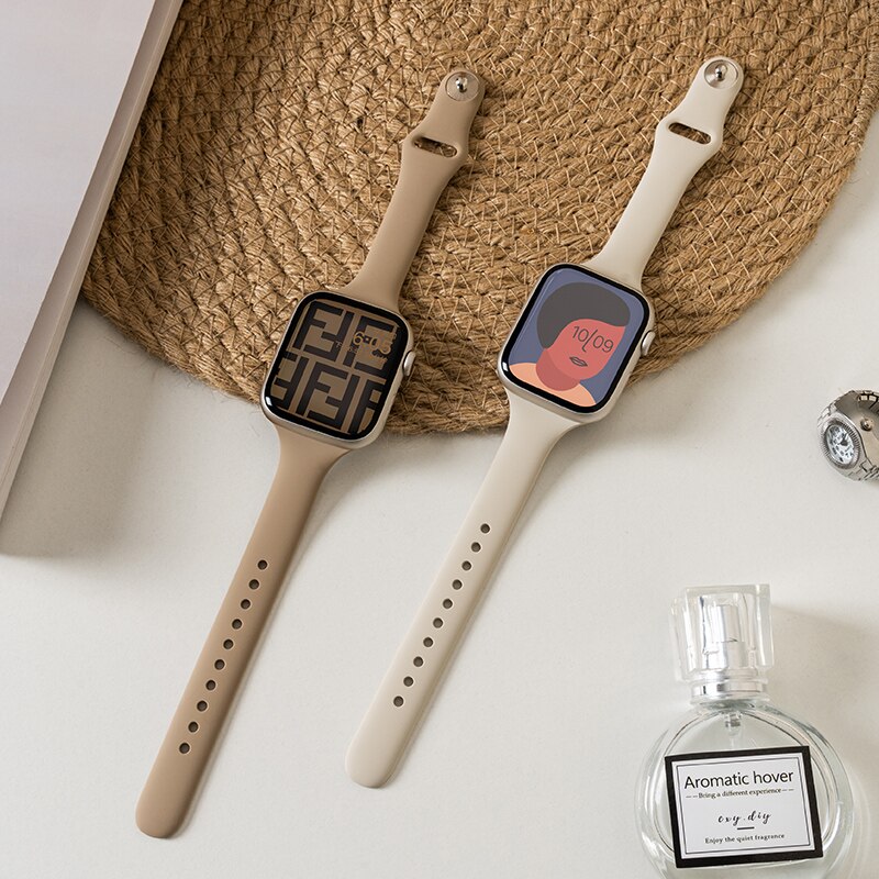 "Skinny" Apple Watch Armband aus Silikon